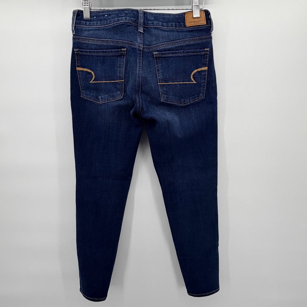 American Eagle Jegging Women 6 Short Dark Blue Stretch Skinny Jeans - Picture 3 of 8
